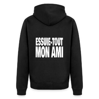 essuie-tout mon ami - Veste à capuche bio Premium Unisexe - noir - Dos - Nico (187cm)