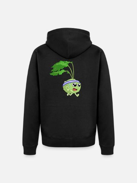 Fitness Kohlrabi - Unisex Premium Organic Zip Hoodie - black