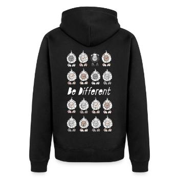 Be Different Moutons - Veste à capuche bio Premium Unisexe - noir - Dos - Nico (187cm)