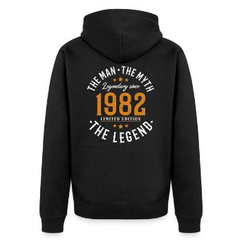 1982 Man Myth Legend Cadeau d’anniversaire - Veste à capuche bio Premium Unisexe - noir - Dos - Nico (187cm)