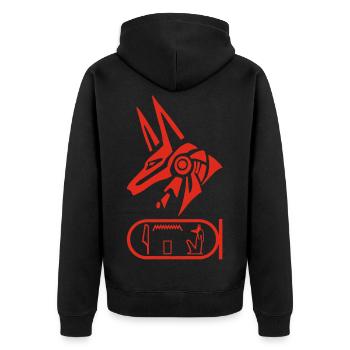 Dieu Anubis (rouge) - Veste à capuche bio Premium Unisexe - noir - Dos - Nico (187cm)