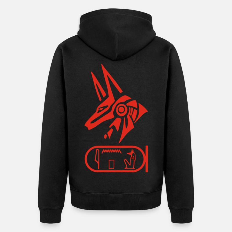 Dieu Anubis (rouge) - Veste à capuche bio Premium Unisexe - noir