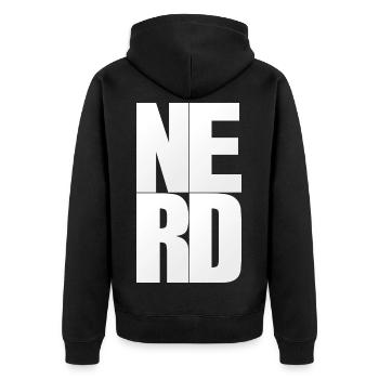 NERDY pour toujours - NERD - Veste à capuche bio Premium Unisexe - noir - Dos - Nico (187cm)