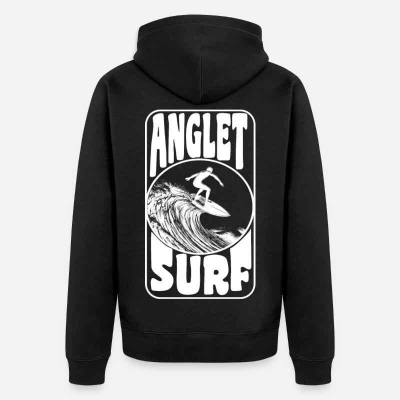 ANGLET - Unisex Premium Bio Zip Hoodie - Schwarz
