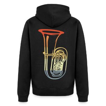 Dessin de tuba vintage - Veste à capuche bio Premium Unisexe - noir - Dos - Nico (187cm)