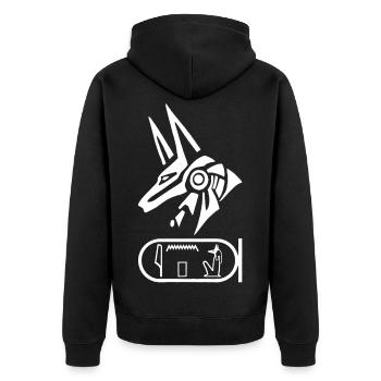 Egyptian god Anubis (white) - Unisex Premium Organic Zip Hoodie - black - Back - Nico (187cm)