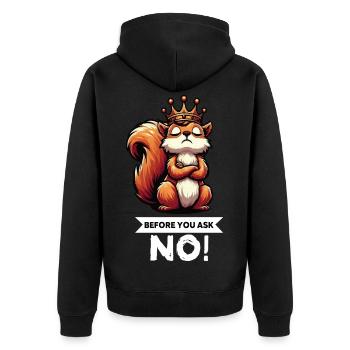 Before You Ask Squirrel Squirrel Rodent - Unisex Premium Organic Zip Hoodie - black - Back - Nico (187cm)