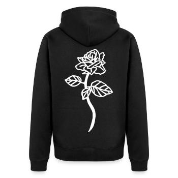 La rose blanche - Veste à capuche bio Premium Unisexe - noir - Dos - Nico (187cm)