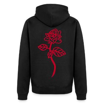 La rose rouge - Veste à capuche bio Premium Unisexe - noir - Dos - Nico (187cm)