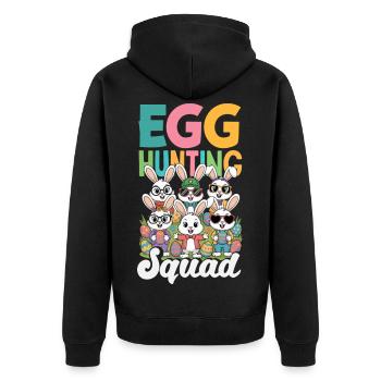Frohe Ostern Süßer Osterhase Eiersuche Ostereier - Unisex Premium Bio Zip Hoodie - Schwarz - Hinten - Nico (187cm)
