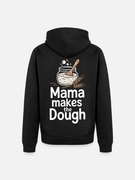 Mama macht den Teig - Unisex Premium Bio Zip Hoodie - Schwarz