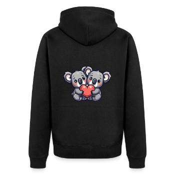 Koala Couple Amour Couple Amoureux - Veste à capuche bio Premium Unisexe - noir - Dos - Nico (187cm)