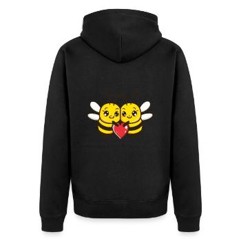 Abeille Couple Amour Abeille Abeille Amoureuse - Veste à capuche bio Premium Unisexe - noir - Dos - Nico (187cm)
