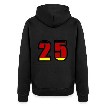 25 Number Germany Jersey - Unisex Premium Organic Zip Hoodie - black - Back - Nico (187cm)