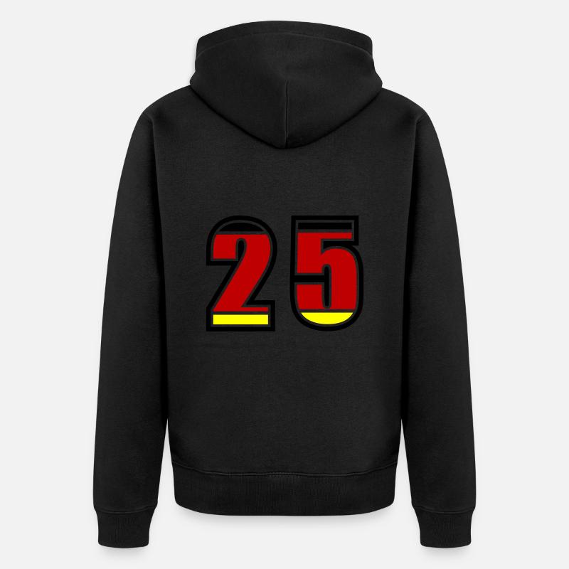 25 Numéro Allemagne Jersey - Veste à capuche bio Premium Unisexe - noir