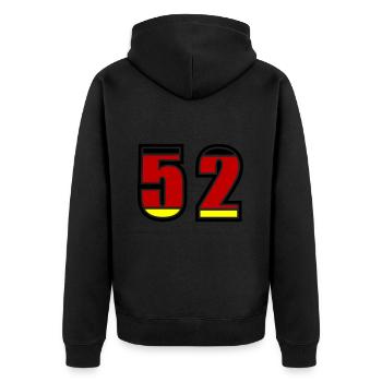 52 Numéro Allemagne Jersey - Veste à capuche bio Premium Unisexe - noir - Dos - Nico (187cm)