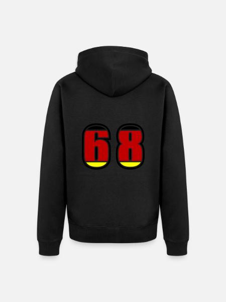 68 Number Germany Jersey - Unisex Premium Organic Zip Hoodie - black