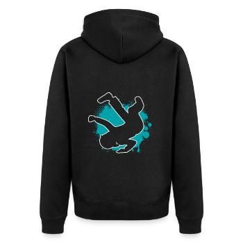 Breakdancer Breakdancing Junge - Unisex Premium Bio Zip Hoodie - Schwarz - Hinten - Nico (187cm)