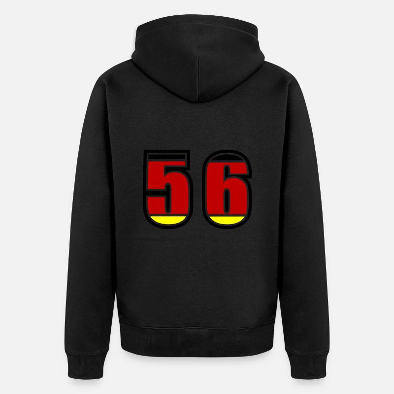 56 Numéro Allemagne Jersey - Veste à capuche bio Premium Unisexe - noir