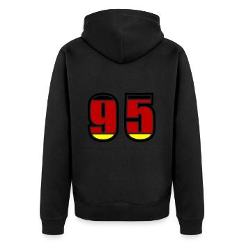 95 Number Germany Jersey - Unisex Premium Organic Zip Hoodie - black - Back - Nico (187cm)