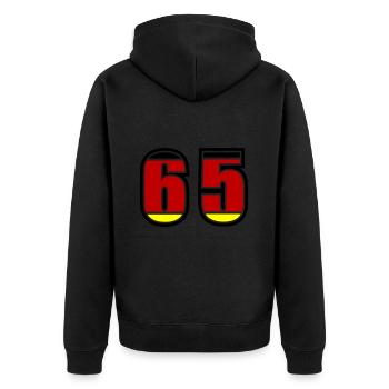 65 Number Germany Jersey - Unisex Premium Organic Zip Hoodie - black - Back - Nico (187cm)
