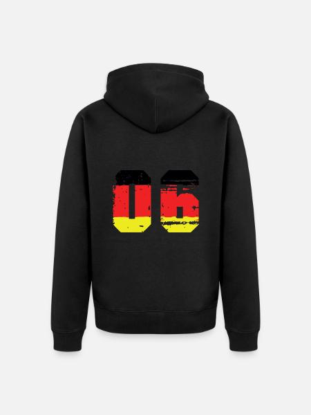 6 Number Germany Jersey - Unisex Premium Organic Zip Hoodie - black