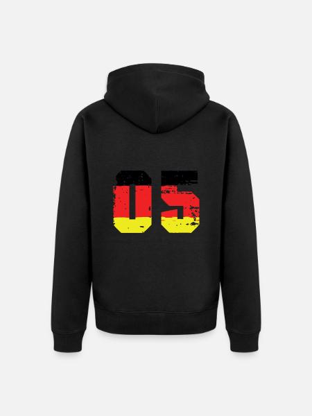 5 Number Germany Jersey - Unisex Premium Organic Zip Hoodie - black