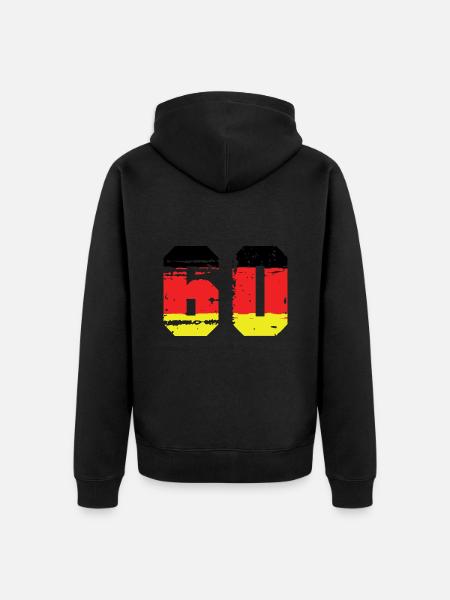 60 Number Germany Jersey - Unisex Premium Organic Zip Hoodie - black