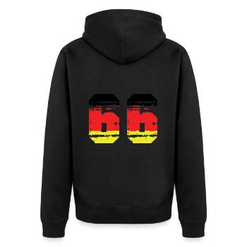 66 Numéro Allemagne Jersey - Veste à capuche bio Premium Unisexe - noir - Dos - Nico (187cm)