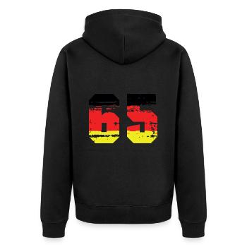 65 Number Germany Jersey - Unisex Premium Organic Zip Hoodie - black - Back - Nico (187cm)