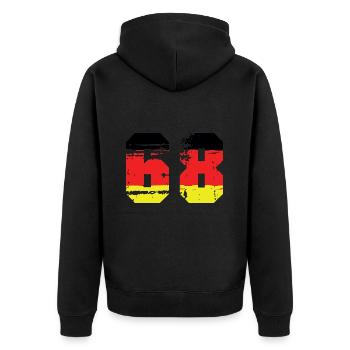 68 Numéro Allemagne Jersey - Veste à capuche bio Premium Unisexe - noir - Dos - Nico (187cm)