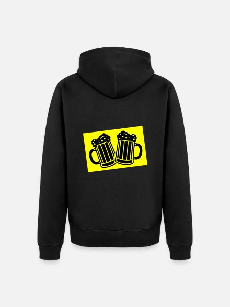 Drinking beer symbol - Unisex Premium Organic Zip Hoodie - black