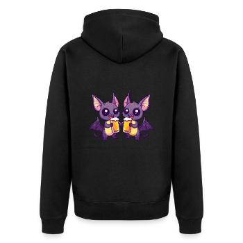 Bat bière drôle de fête - Veste à capuche bio Premium Unisexe - noir - Dos - Nico (187cm)
