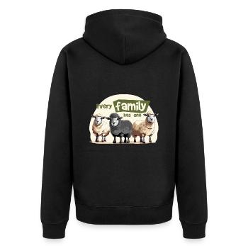 Every family has one. - Unisex Premium Organic Zip Hoodie - black - Back - Nico (187cm)