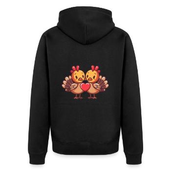 Truthan Couple Love Couple In Love - Unisex Premium Organic Zip Hoodie - black - Back - Nico (187cm)