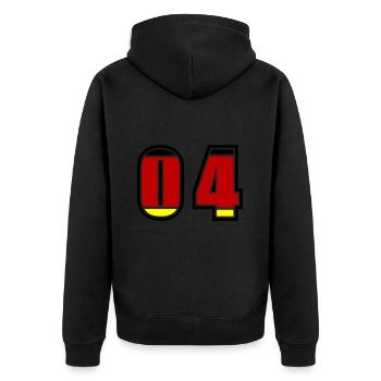 Maillot Allemagne numéro 4 - Veste à capuche bio Premium Unisexe - noir - Dos - Nico (187cm)