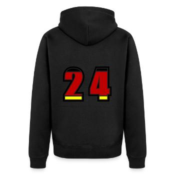 24 Number Germany Jersey - Unisex Premium Organic Zip Hoodie - black - Back - Nico (187cm)