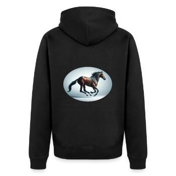 Majestic Equine Grace - Unisex Premium Organic Zip Hoodie - black - Back - Nico (187cm)