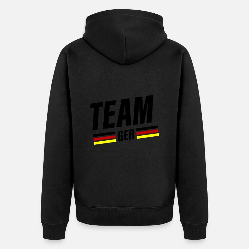 Team Germany - Unisex Premium Bio Zip Hoodie - Schwarz