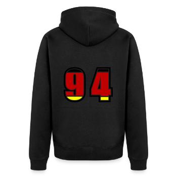 94 Numéro Allemagne Jersey - Veste à capuche bio Premium Unisexe - noir - Dos - Nico (187cm)