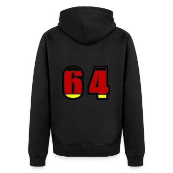64 Numéro Allemagne Jersey - Veste à capuche bio Premium Unisexe - noir - Dos - Nico (187cm)