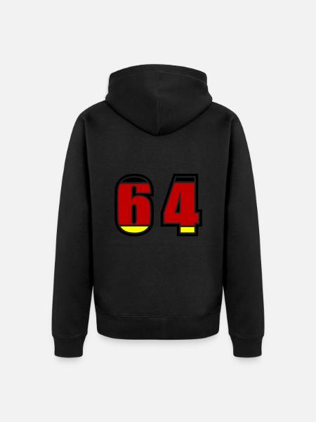 64 Number Germany Jersey - Unisex Premium Organic Zip Hoodie - black