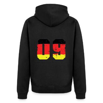 9 Number Germany Jersey - Unisex Premium Organic Zip Hoodie - black - Back - Nico (187cm)