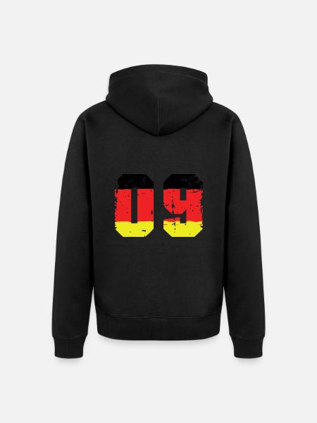 9 Number Germany Jersey - Unisex Premium Organic Zip Hoodie - black