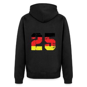25 Number Germany Jersey - Unisex Premium Organic Zip Hoodie - black - Back - Nico (187cm)