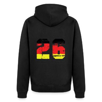 26 Number Germany Jersey - Unisex Premium Organic Zip Hoodie - black - Back - Nico (187cm)