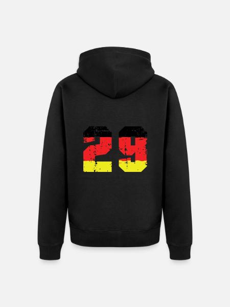 29 Numéro Allemagne Jersey - Veste à capuche bio Premium Unisexe - noir