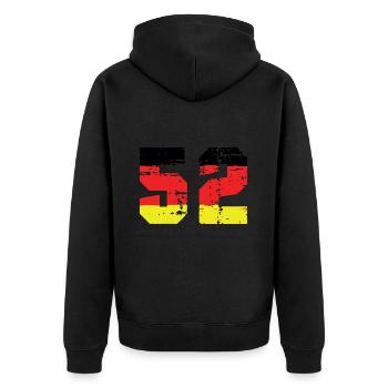 52 Numéro Allemagne Jersey - Veste à capuche bio Premium Unisexe - noir - Dos - Nico (187cm)