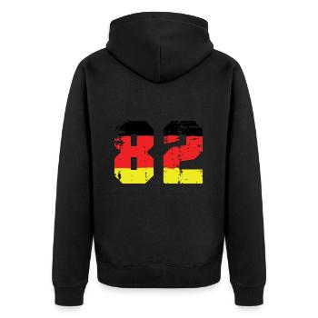 82 Numéro Allemagne Jersey - Veste à capuche bio Premium Unisexe - noir - Dos - Nico (187cm)