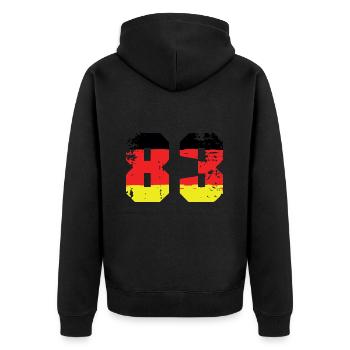 83 Numéro Allemagne Jersey - Veste à capuche bio Premium Unisexe - noir - Dos - Nico (187cm)